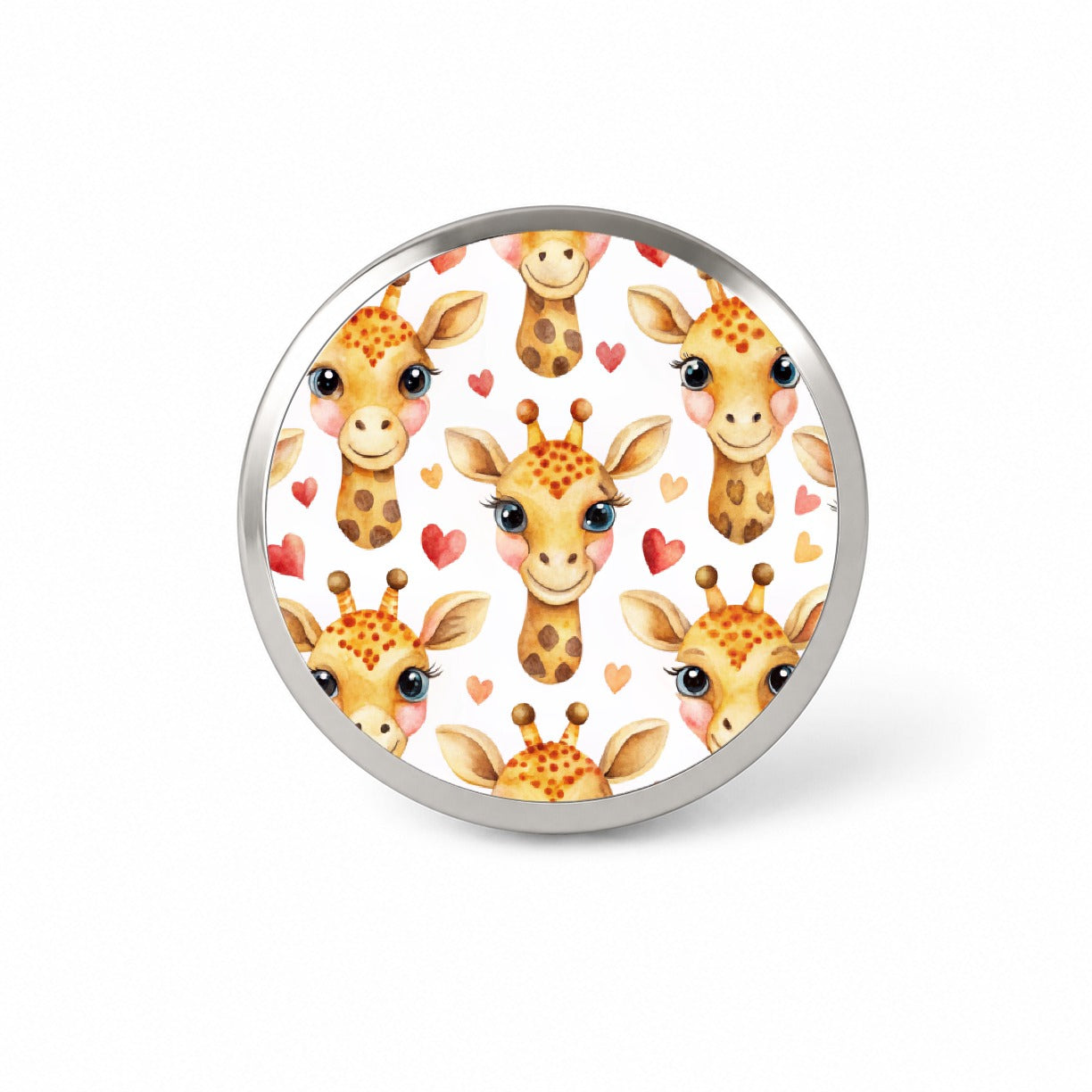 Cute Giraffe Faces Hearts Novelty Hat Backpack Lapel Pin
