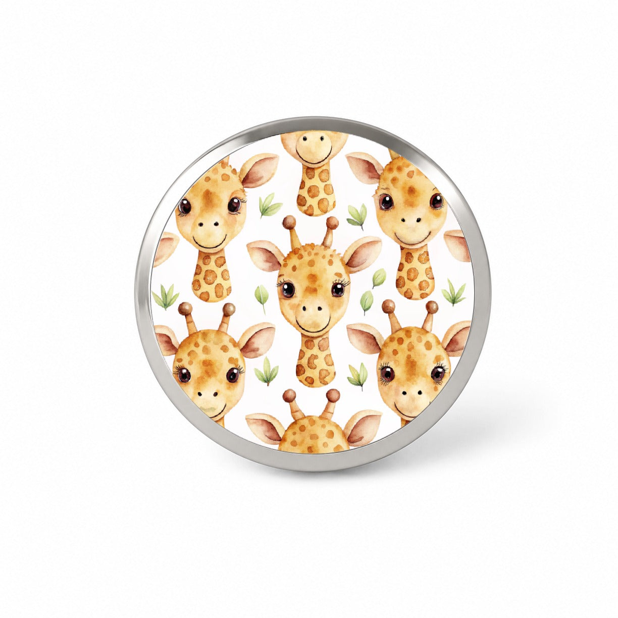 Cute Giraffe Faces Watercolor Novelty Hat Backpack Lapel Pin
