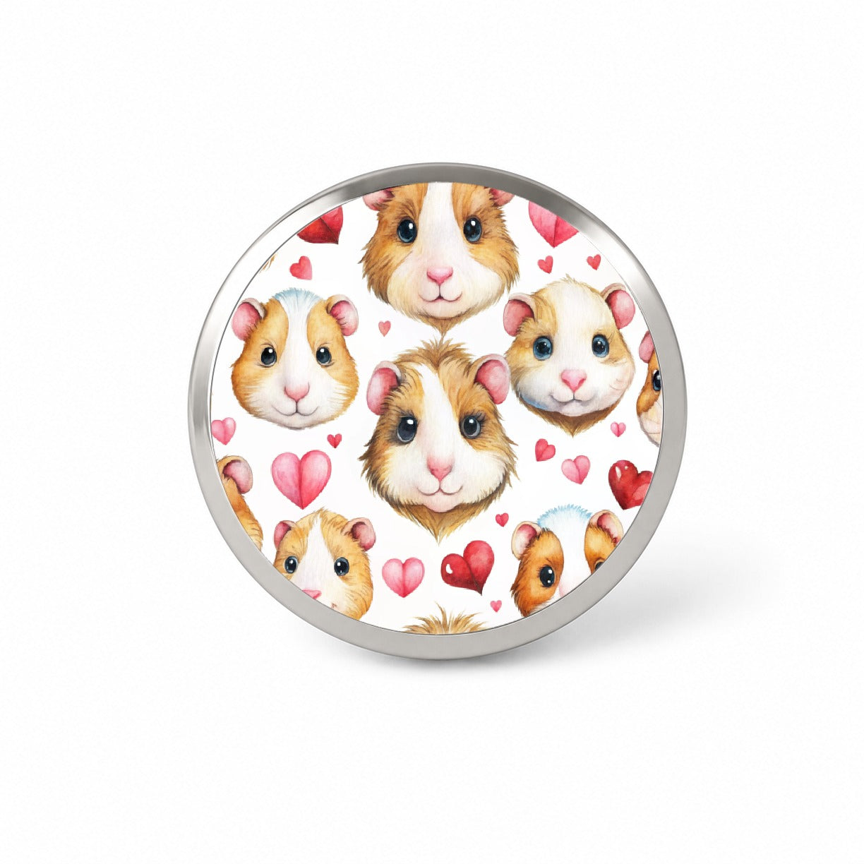 Cute Guinea Pig Faces Hearts Novelty Hat Backpack Lapel Pin