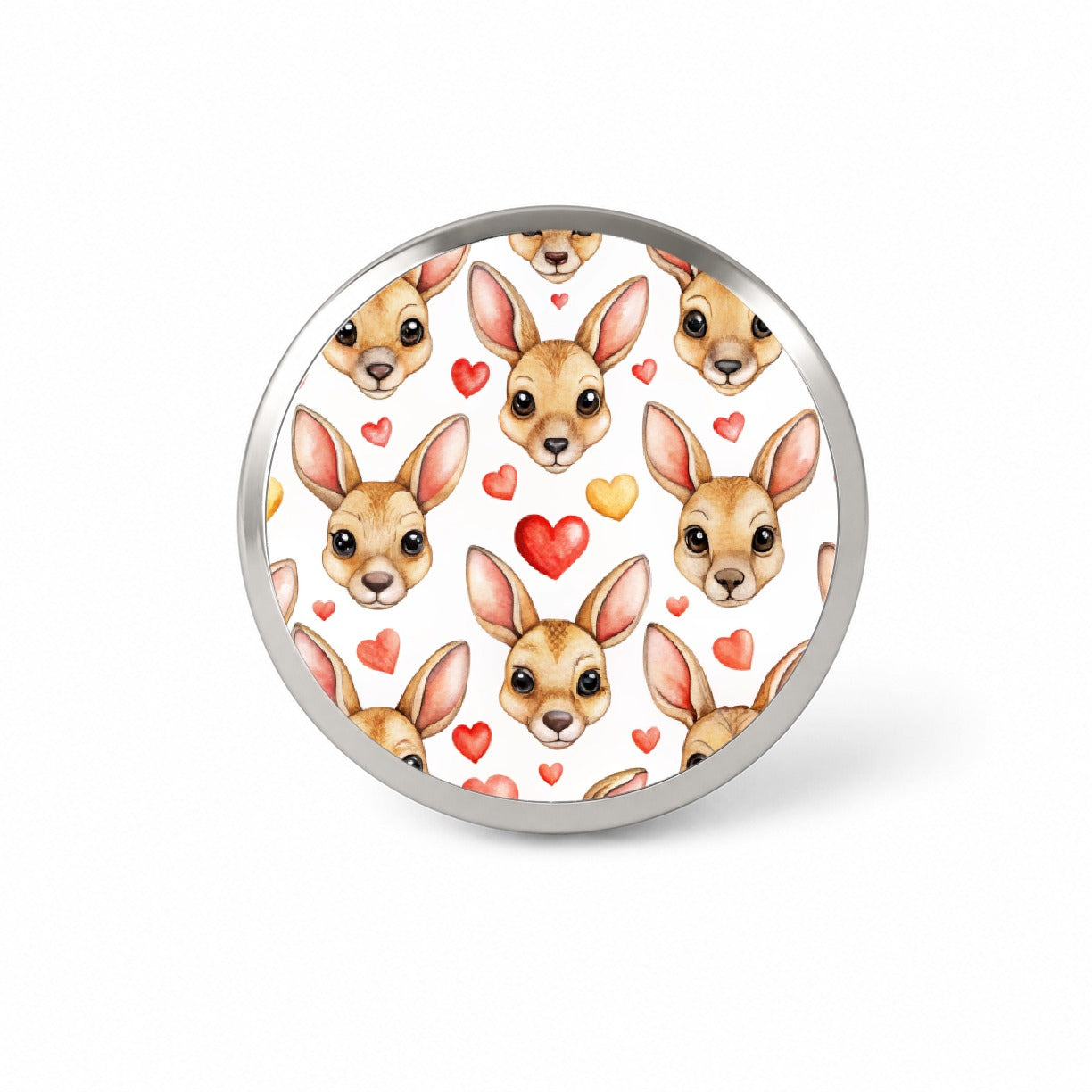 Cute Kangaroo Faces Hearts Novelty Hat Backpack Lapel Pin