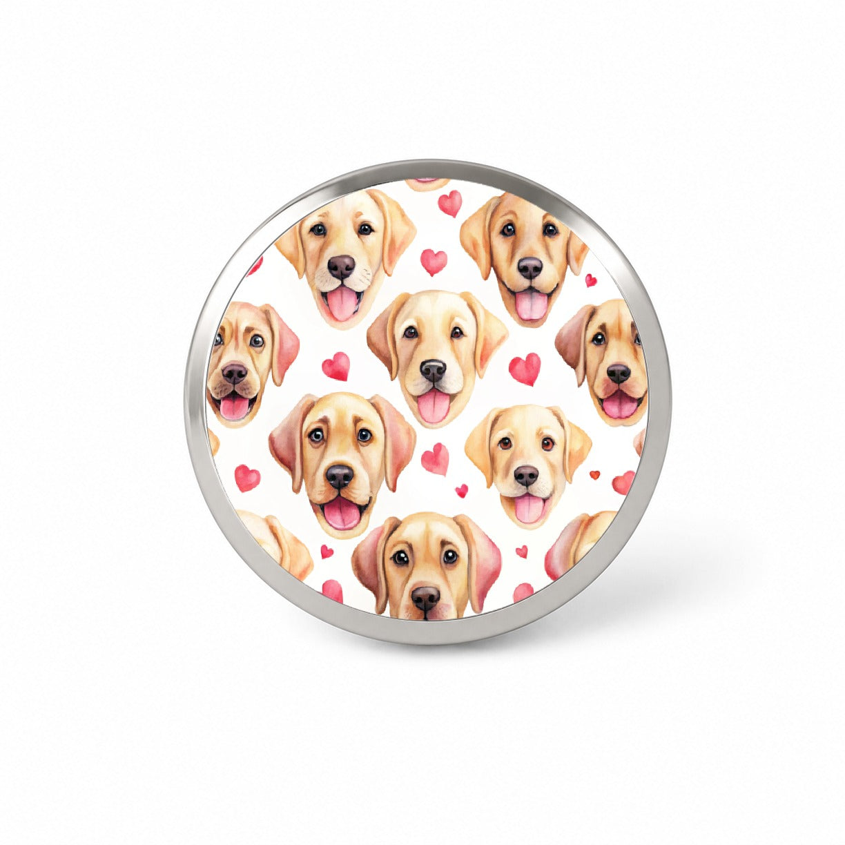 Cute Labrador Retriever Dog Faces Hearts Novelty Hat Backpack Lapel Pin