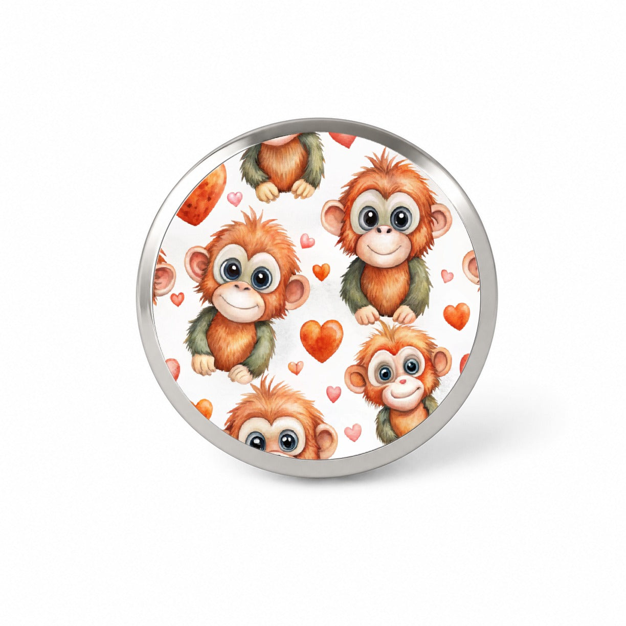 Cute Orangutans Hearts Watercolor Novelty Hat Backpack Lapel Pin