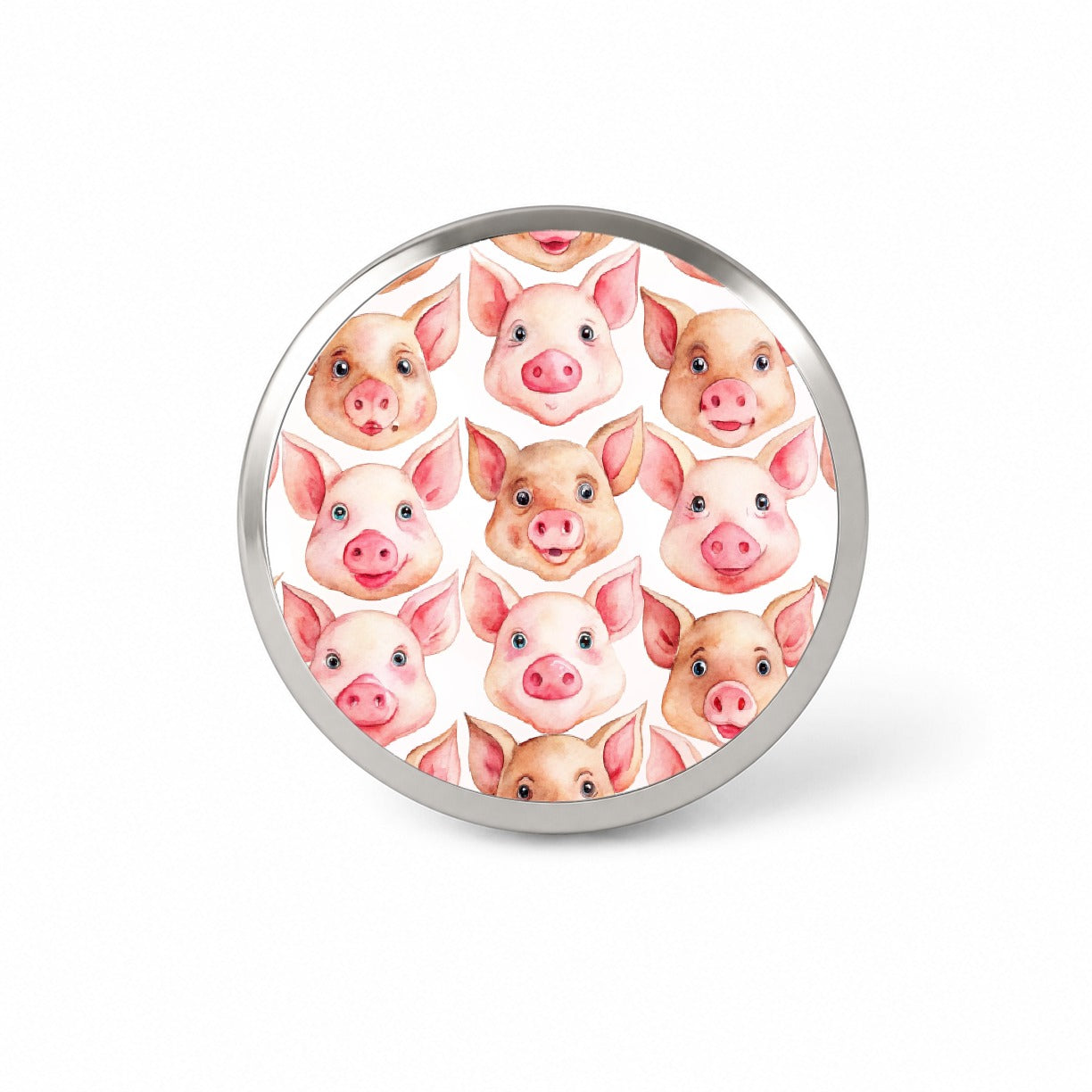 Cute Pig Faces Watercolor Novelty Hat Backpack Lapel Pin