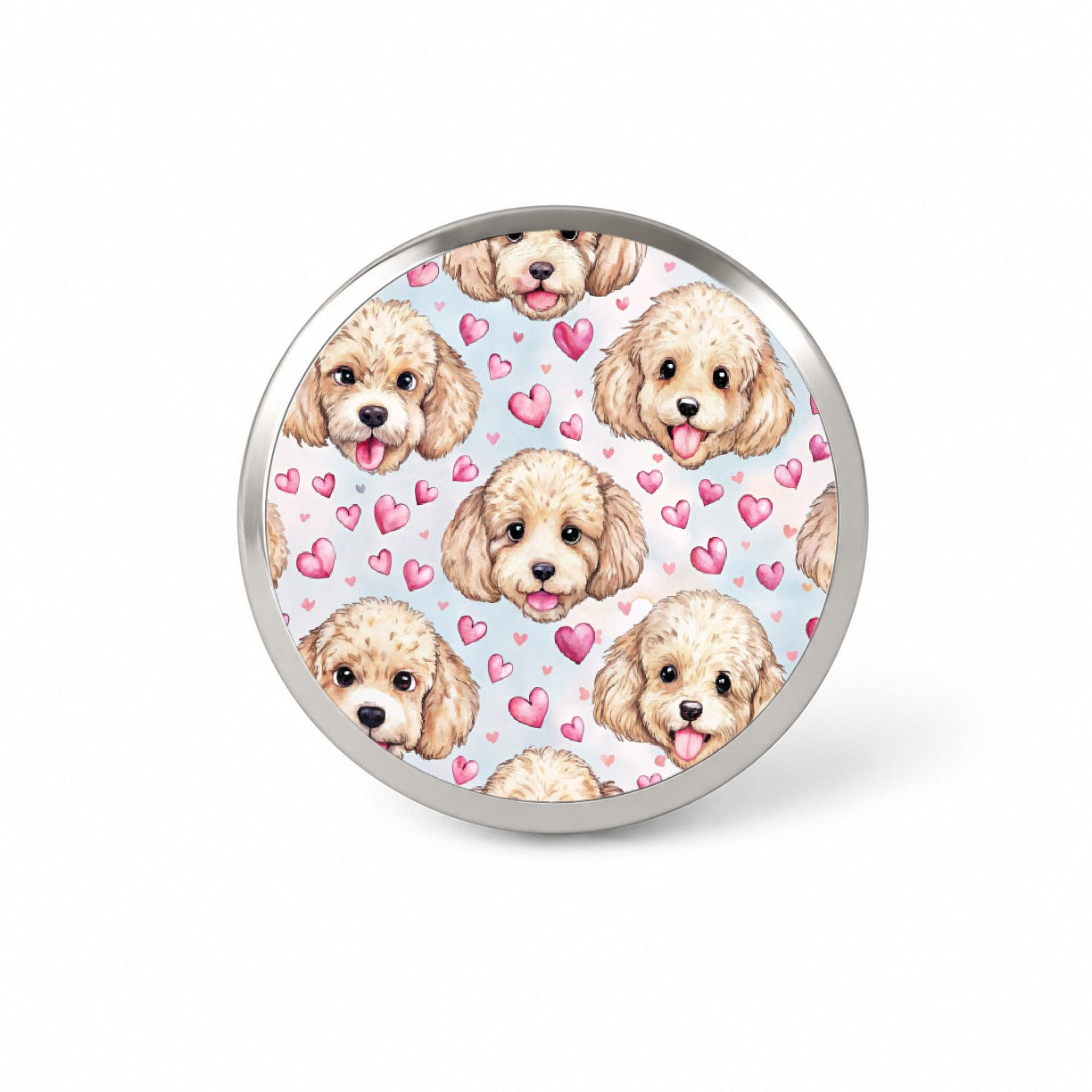 Cute Poodle Dog Faces Hearts Novelty Hat Backpack Lapel Pin