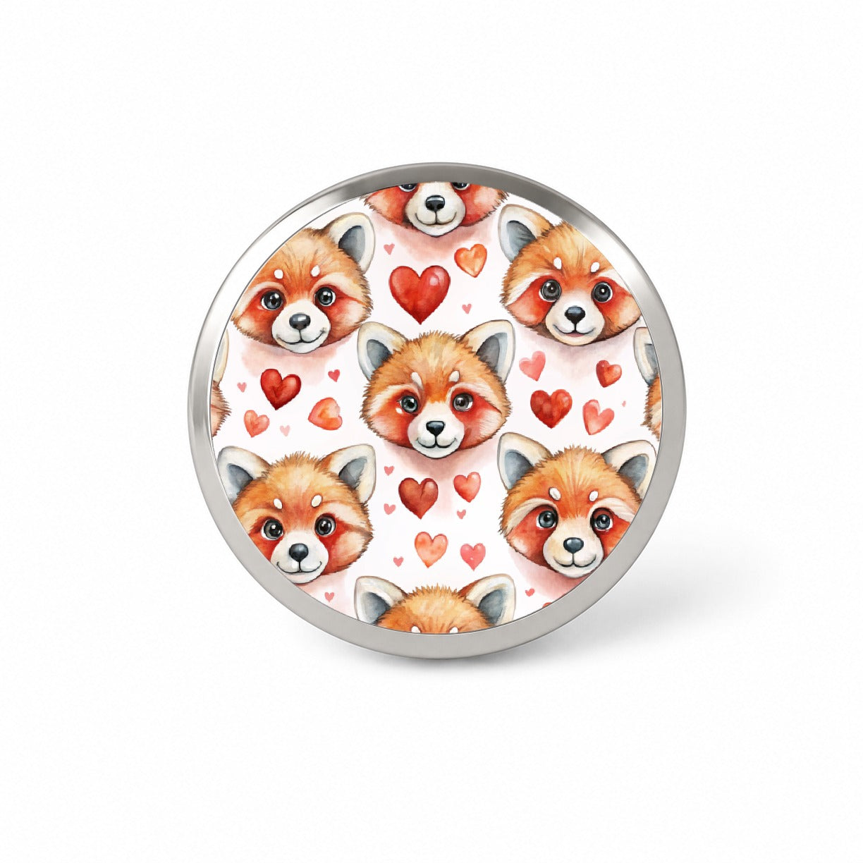Cute Red Panda Faces Hearts Novelty Hat Backpack Lapel Pin