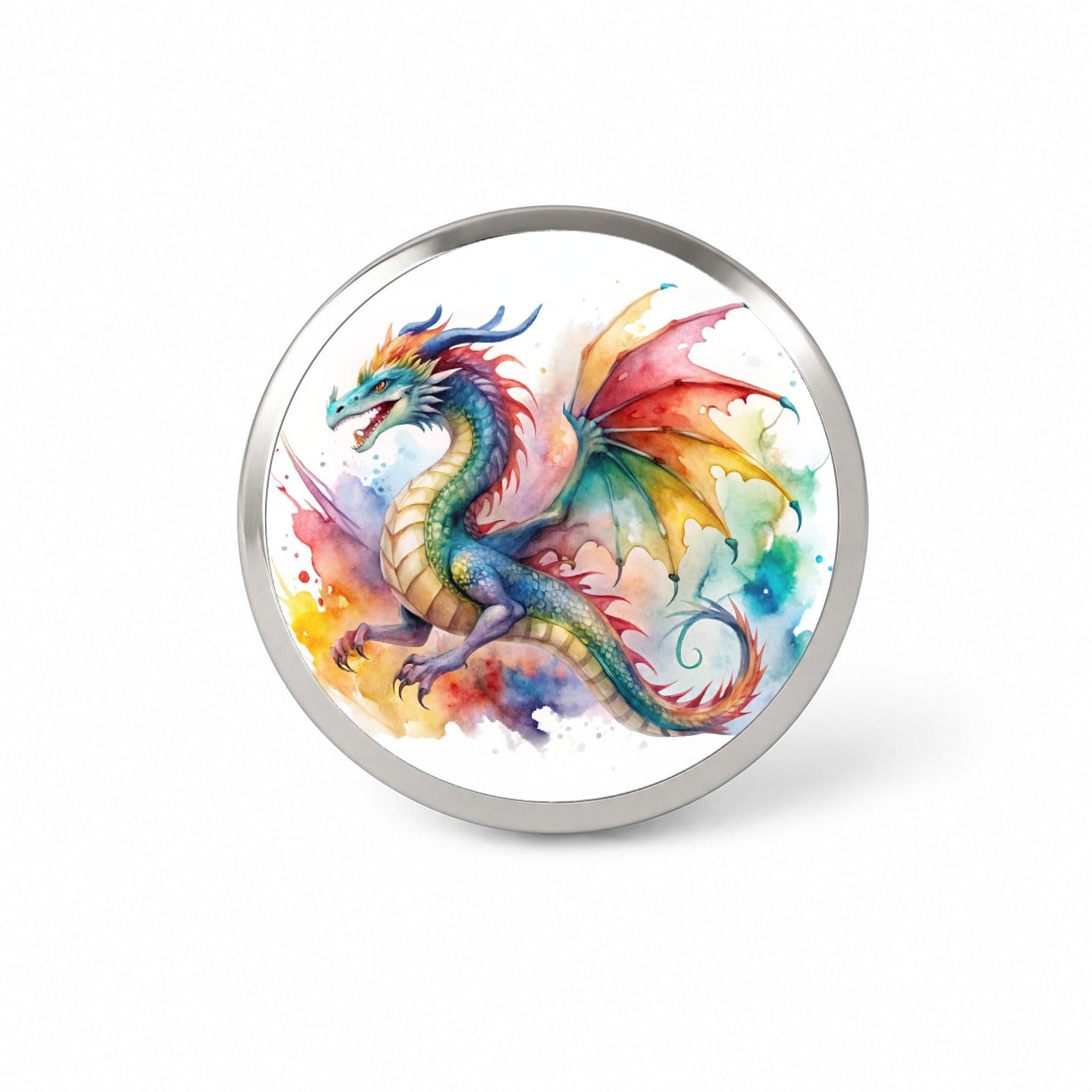 Dragon Watercolor Design Novelty Hat Backpack Lapel Pin