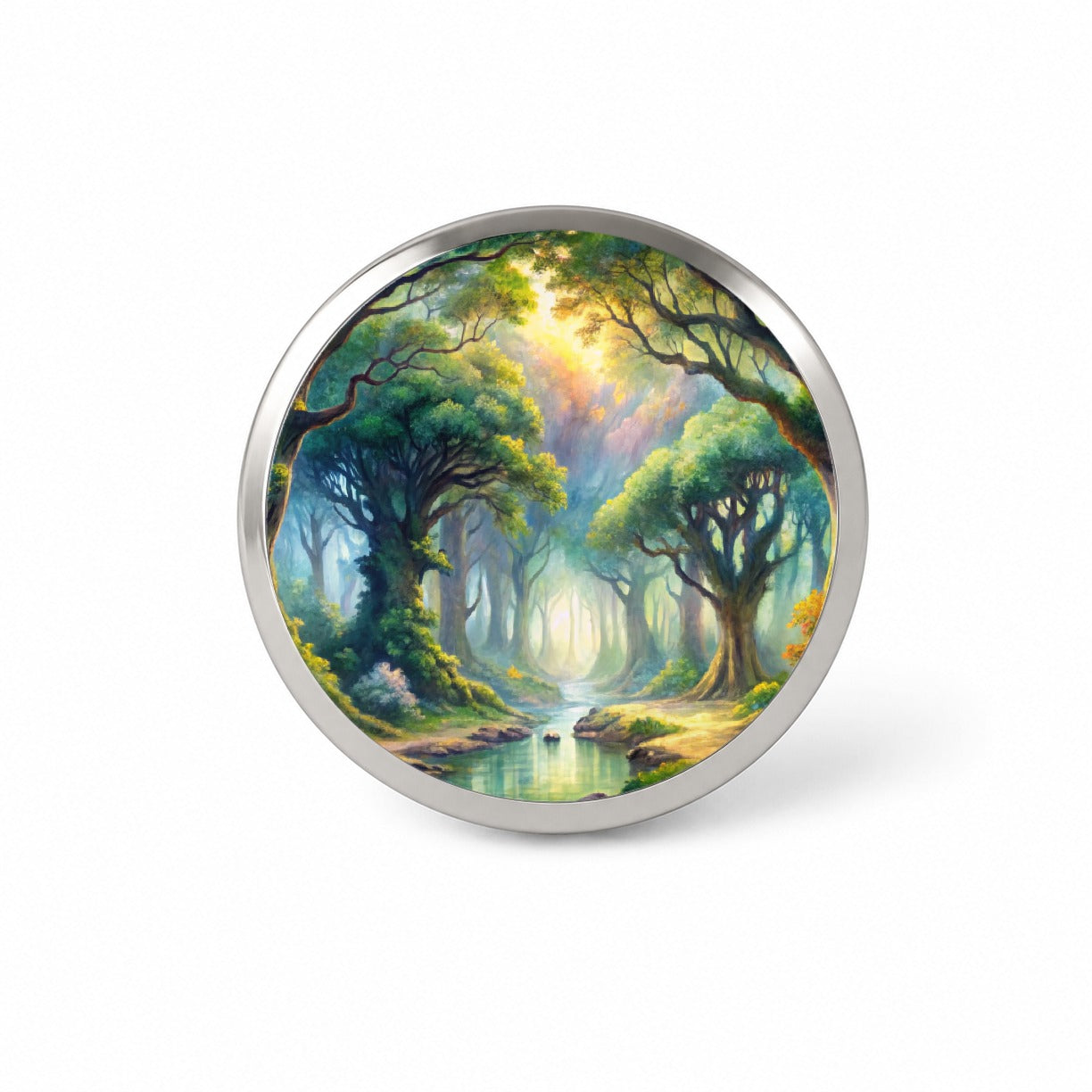 Elvish Elves Forest Fantasy Watercolor Design Novelty Hat Backpack Lapel Pin