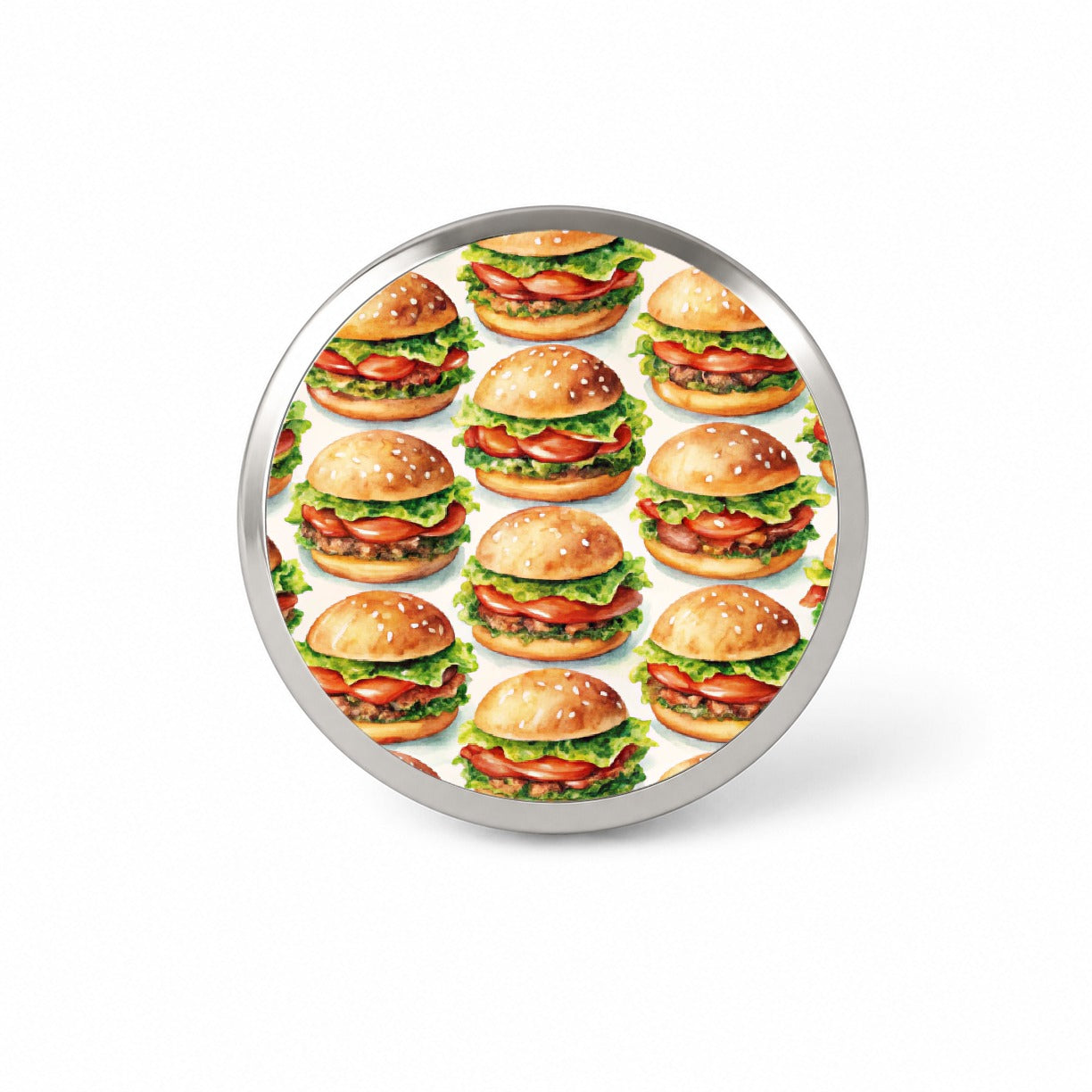 Hamburgers Watercolor Novelty Hat Backpack Lapel Pin
