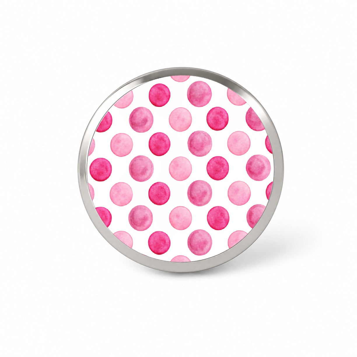 Hot Pink Polka Dots White Background Novelty Hat Backpack Lapel Pin