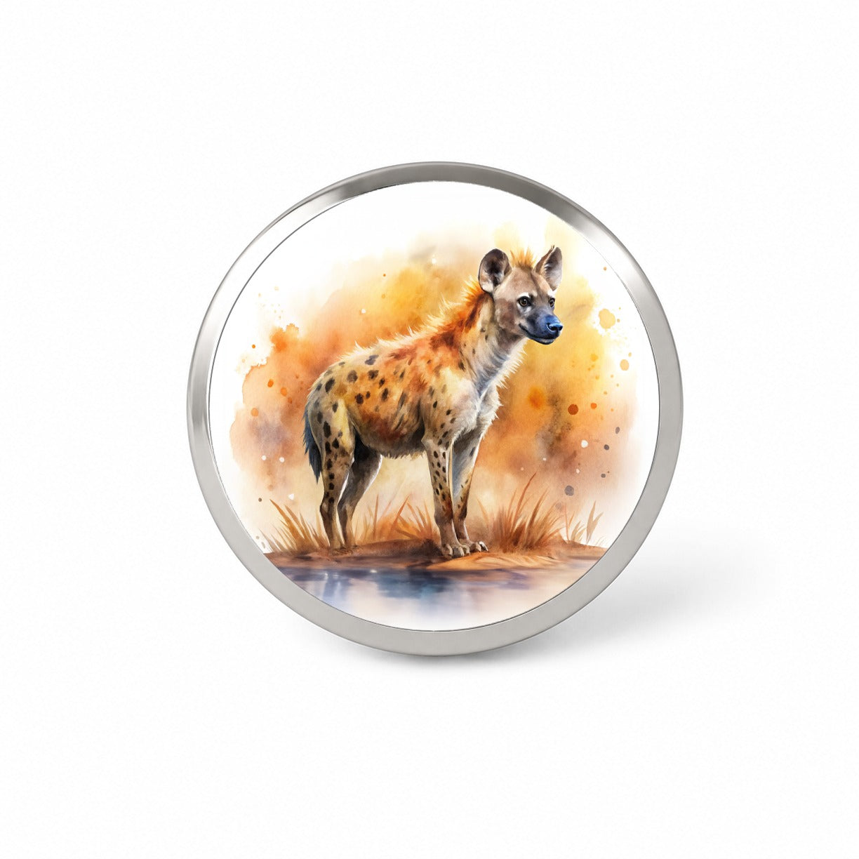 Hyena African Plain Watercolor Design Novelty Hat Backpack Lapel Pin