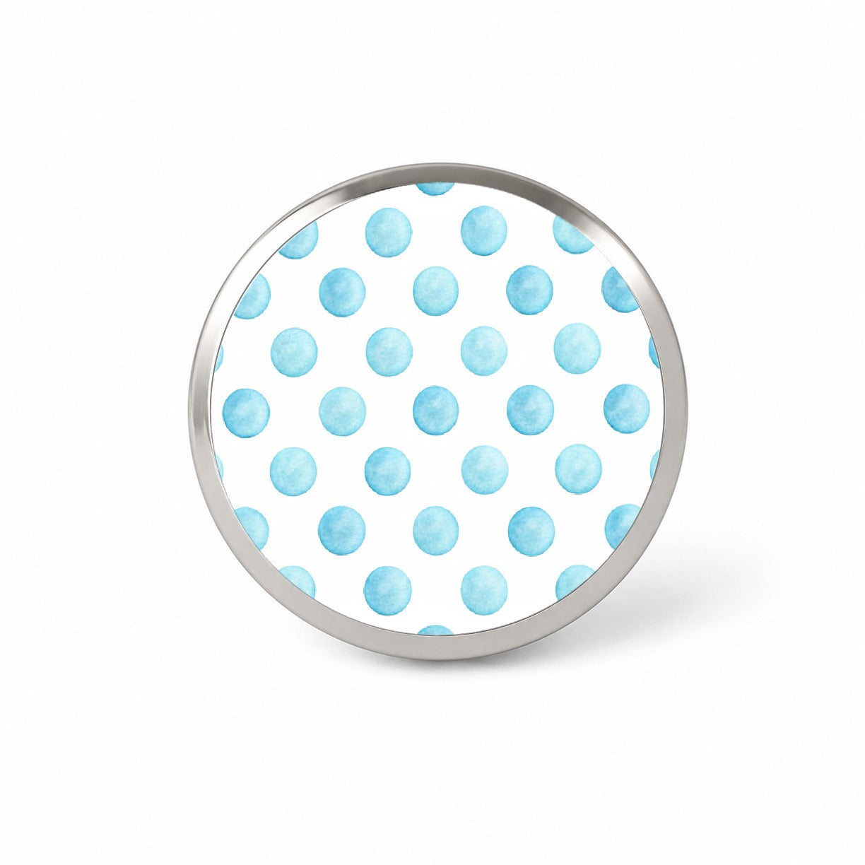 Light Blue Polka Dots White Background Novelty Hat Backpack Lapel Pin