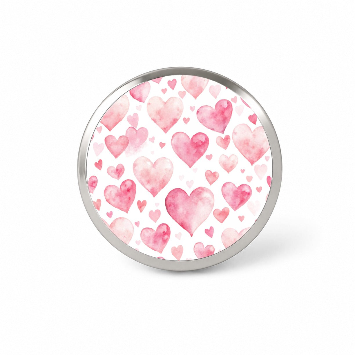 Light Pink Scattered Hearts Watercolor Novelty Hat Backpack Lapel Pin