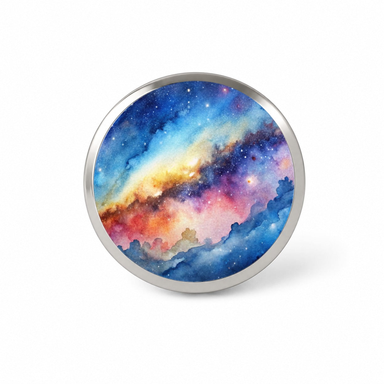 Milky Way Space Watercolor Design Stars Novelty Hat Backpack Lapel Pin