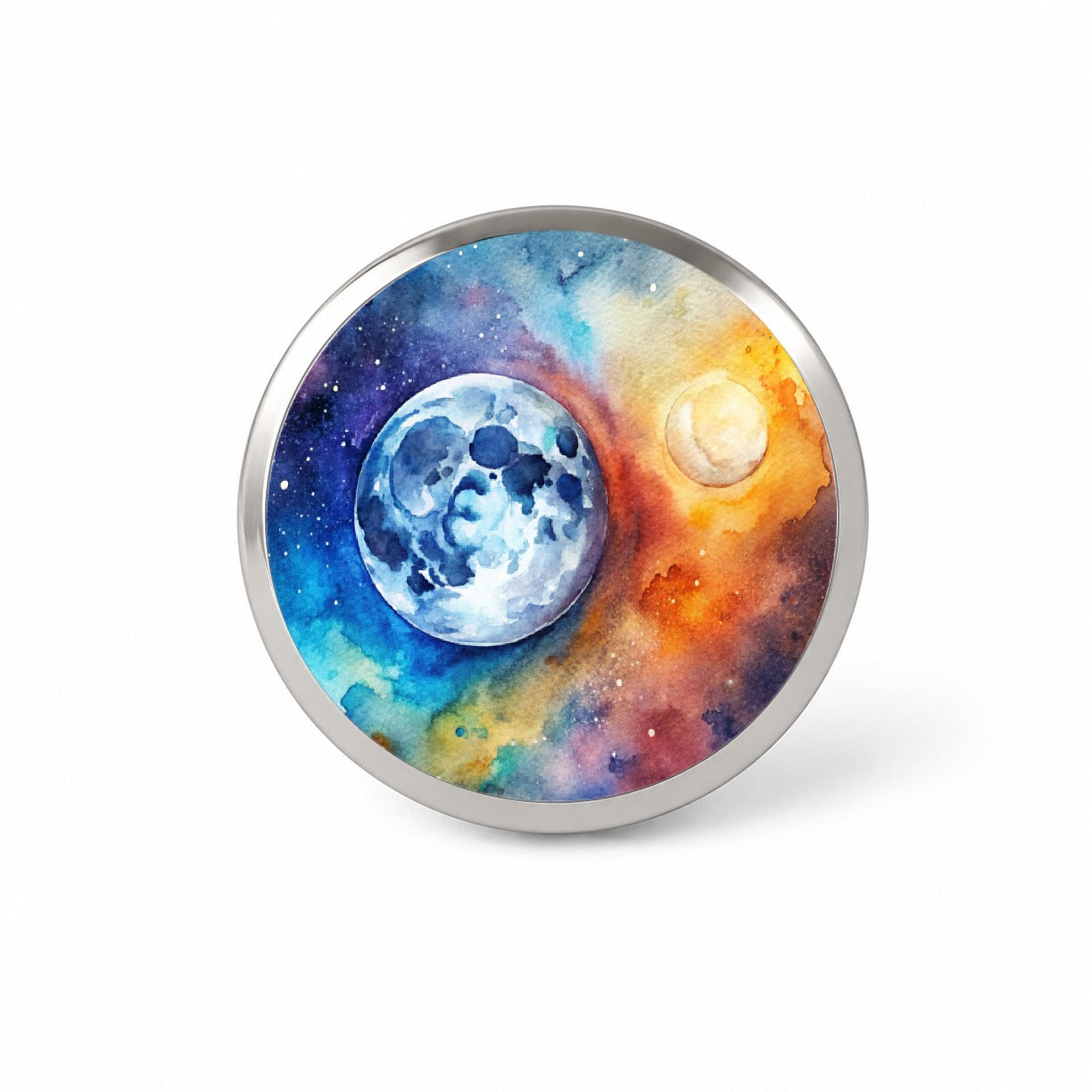 Moon Space Watercolor Design Astronomy Novelty Hat Backpack Lapel Pin