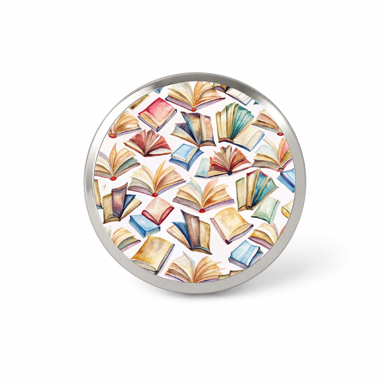 Open Books Watercolor Reader Reading Novelty Hat Backpack Lapel Pin