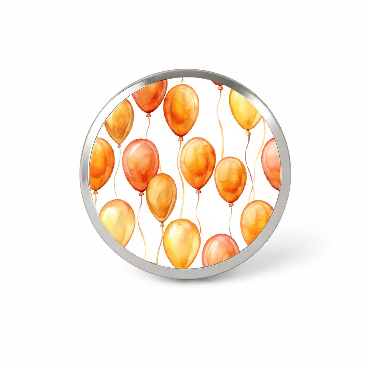 Orange Balloons Watercolor Birthday Novelty Hat Backpack Lapel Pin