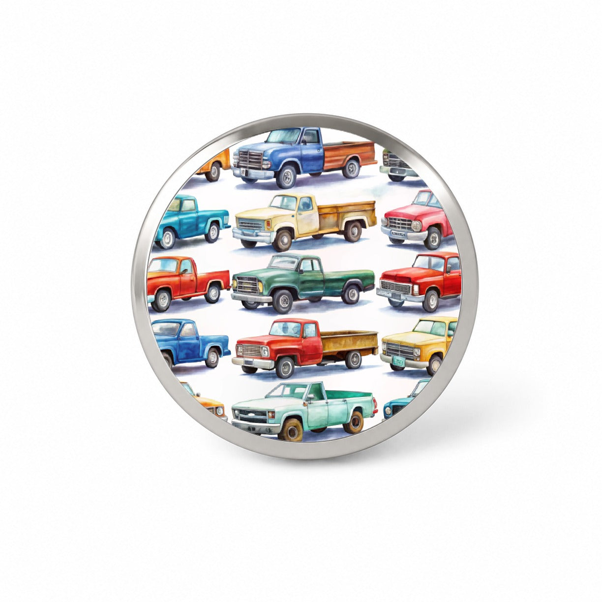 Pickup Trucks Watercolor Novelty Hat Backpack Lapel Pin