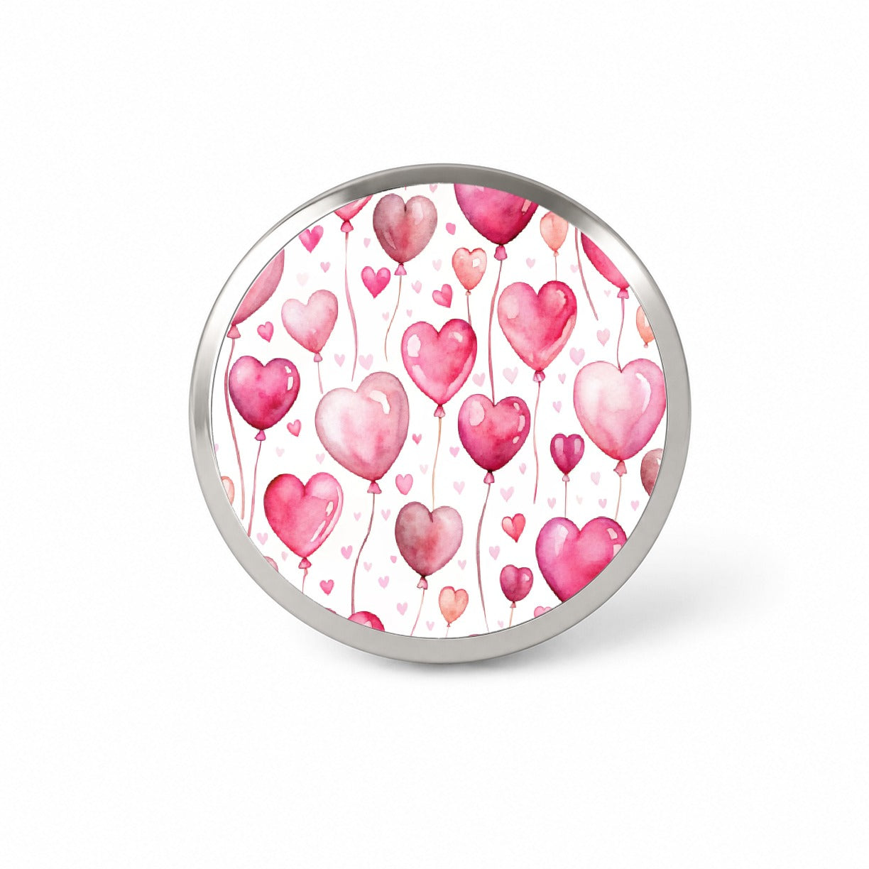 Pink Balloons Hearts Watercolor Birthday Valentine's Love Novelty Hat Backpack Lapel Pin