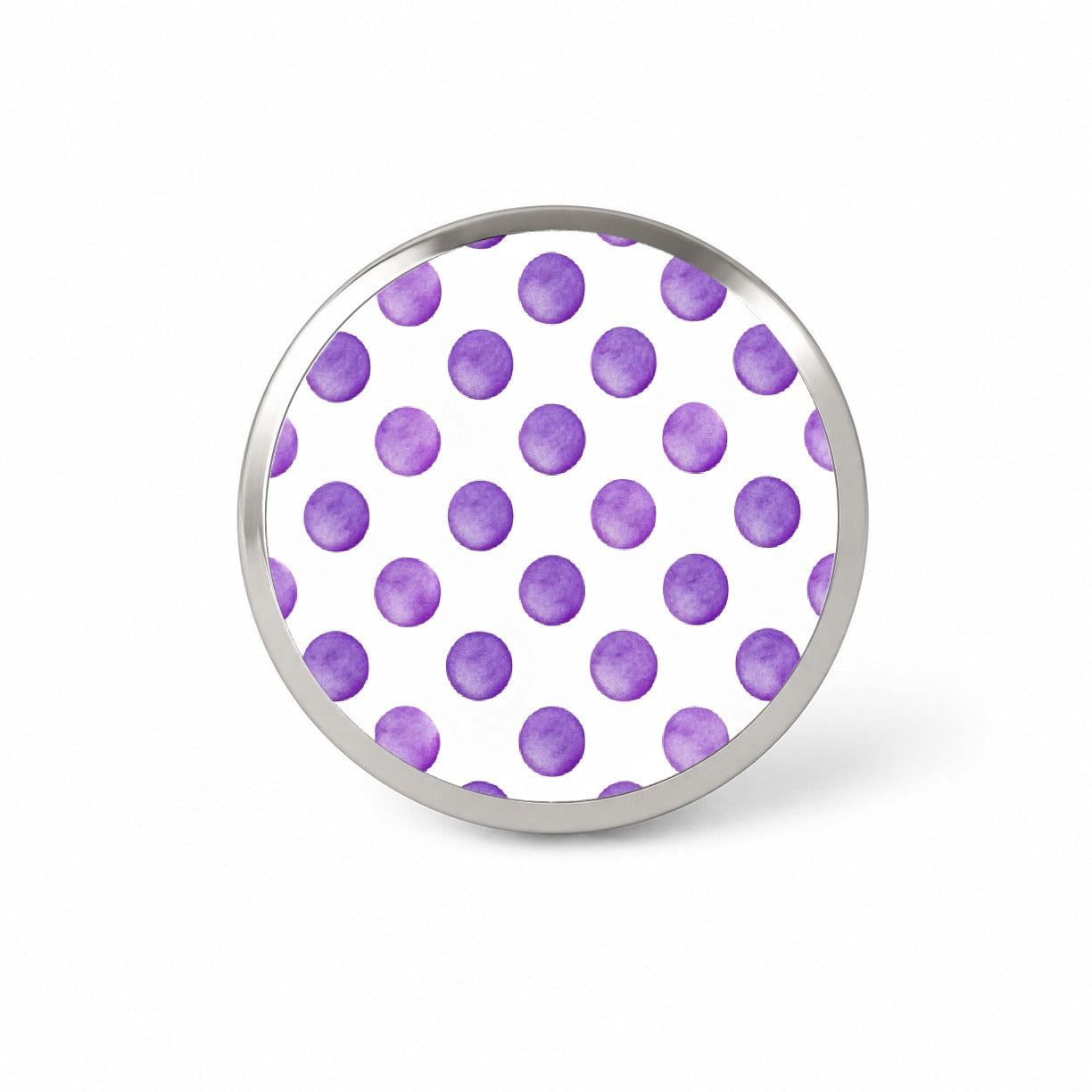 Purple Polka Dots White Background Novelty Hat Backpack Lapel Pin