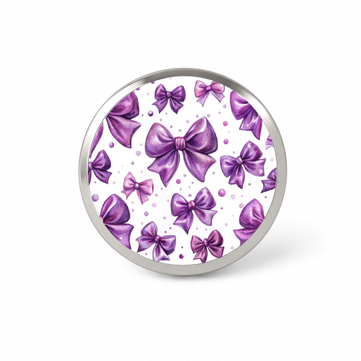 Purple Scattered Coquette Bows Watercolor Novelty Hat Backpack Lapel Pin