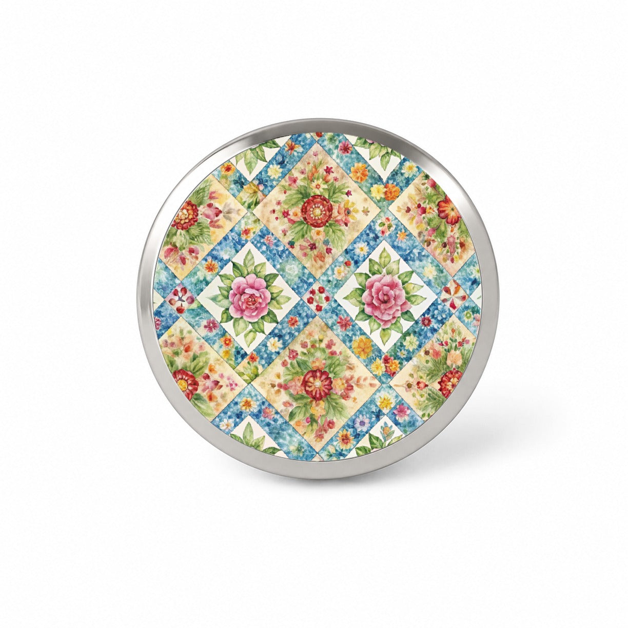 Quilt Floral Pattern Quilter Sewing Novelty Hat Backpack Lapel Pin