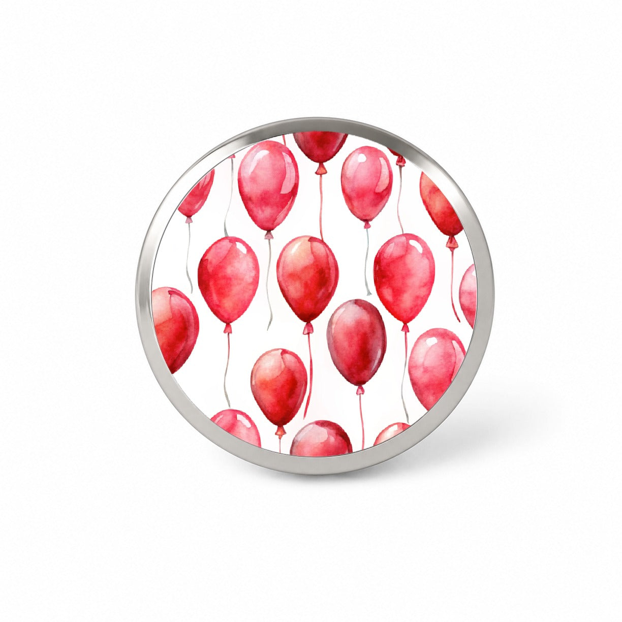 Red Balloons Watercolor Birthday Novelty Hat Backpack Lapel Pin