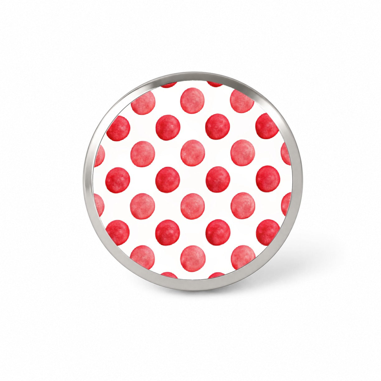 Red Polka Dots White Background Novelty Hat Backpack Lapel Pin