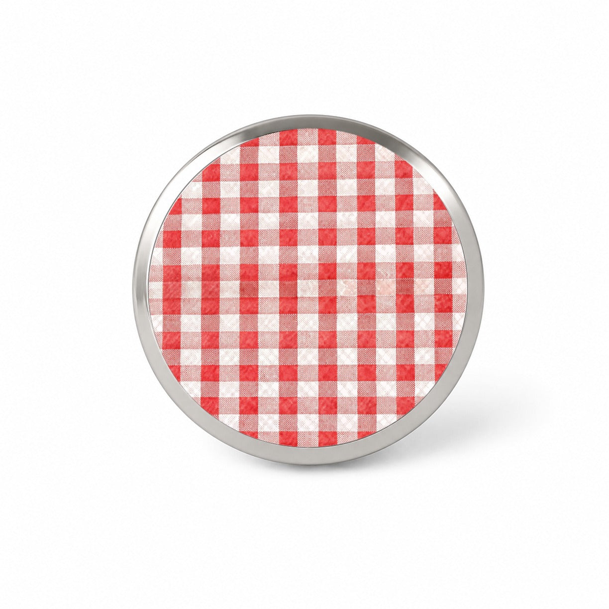 Red White Gingham Watercolor Novelty Hat Backpack Lapel Pin