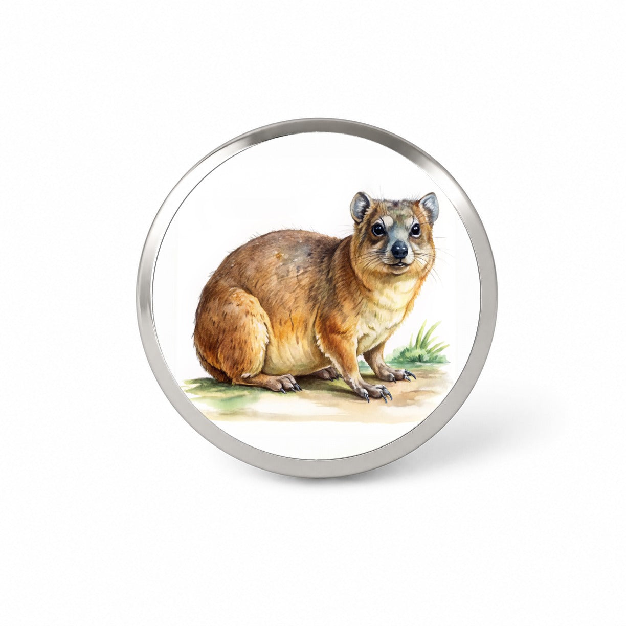Rock Hyrax Dassie Watercolor Novelty Hat Backpack Lapel Pin