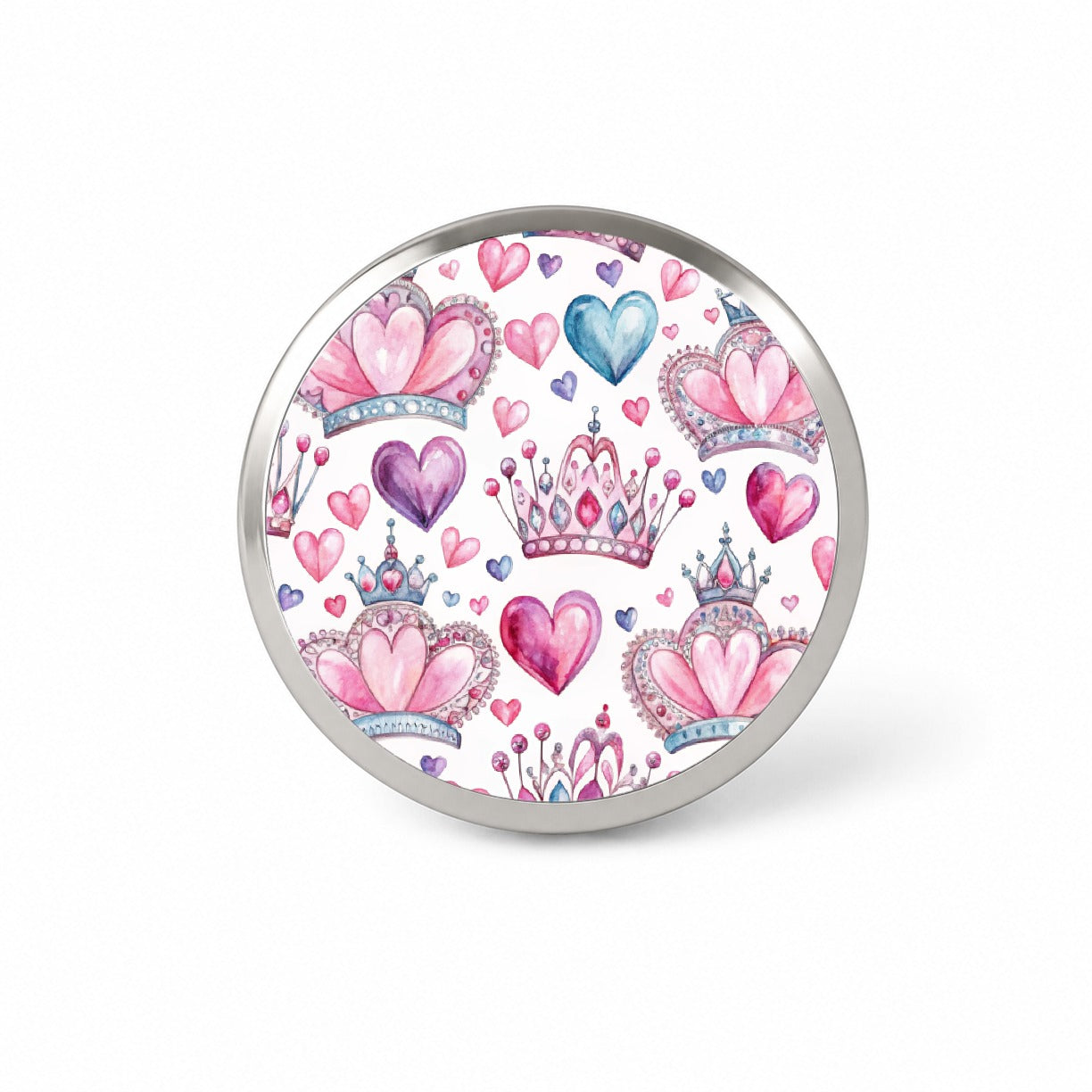 Tiaras Crowns Royalty Hearts Watercolor Novelty Hat Backpack Lapel Pin