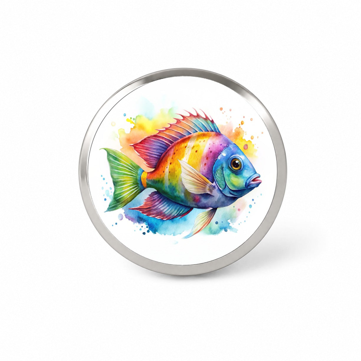 Tropical Fish Watercolor Design Novelty Hat Backpack Lapel Pin