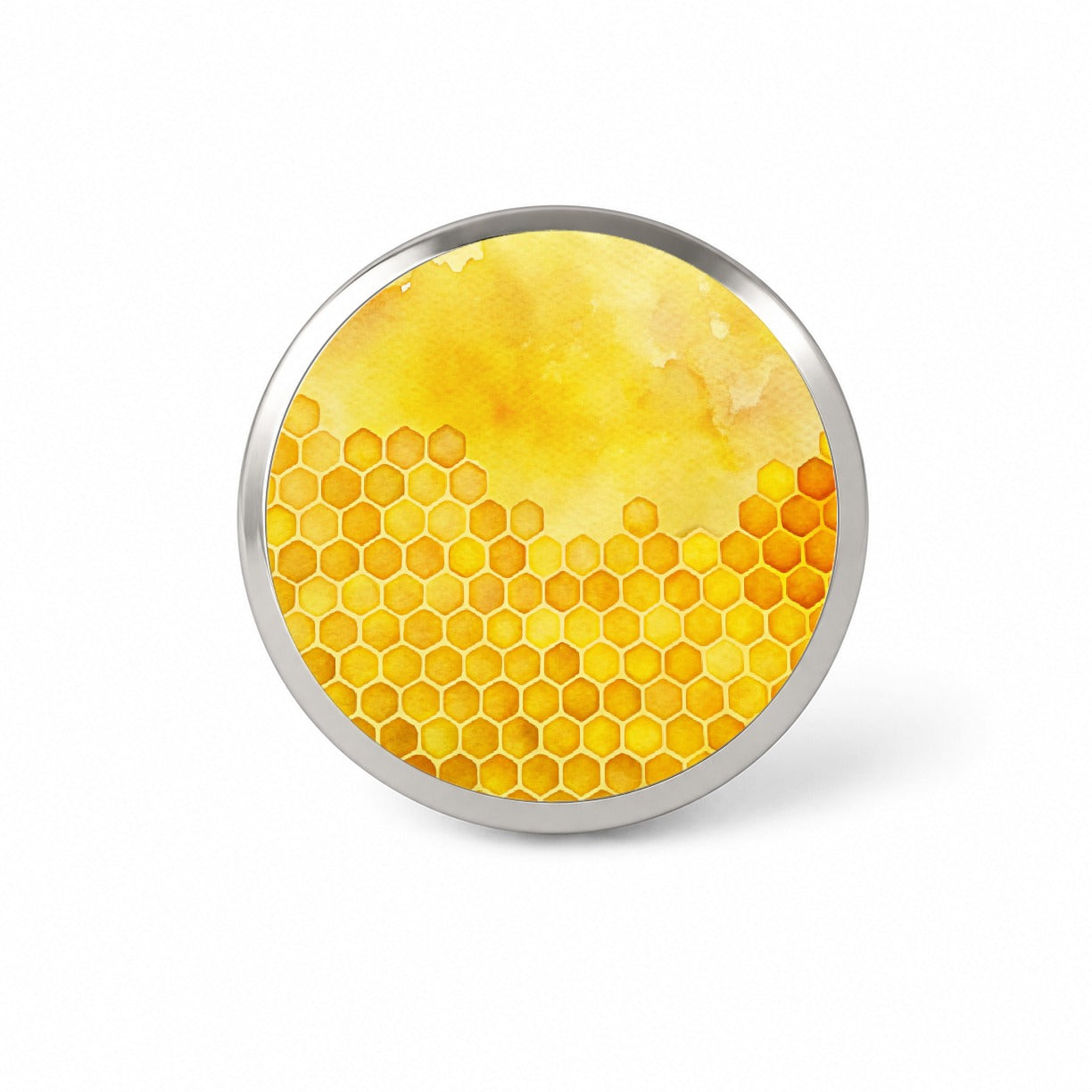 Yellow Honeycomb Background Watercolor Novelty Hat Backpack Lapel Pin