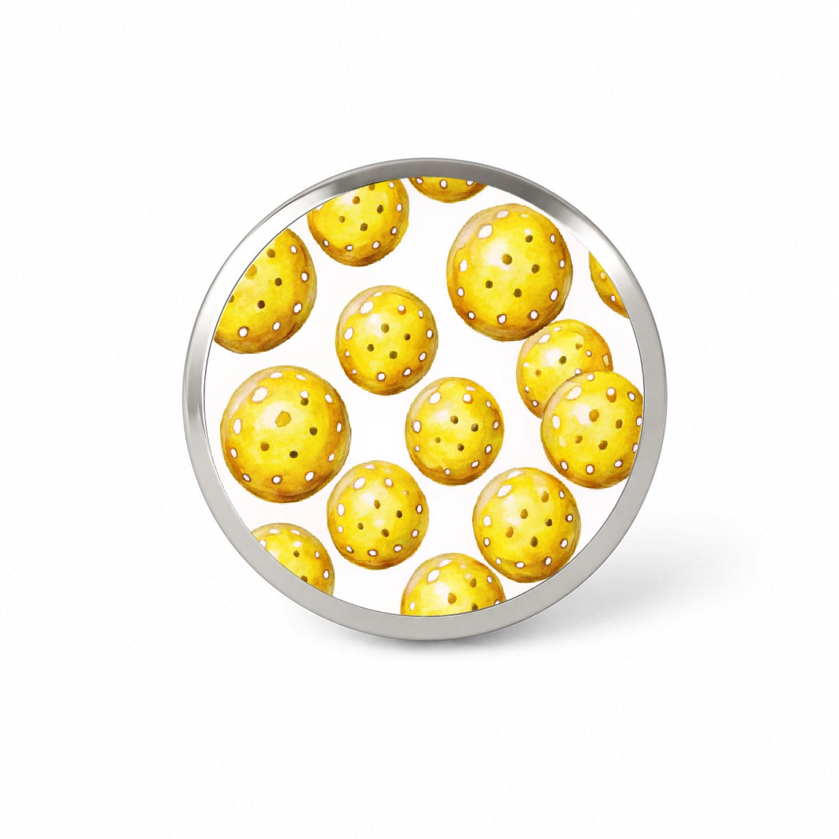 Yellow Pickleballs Watercolor Novelty Hat Backpack Lapel Pin