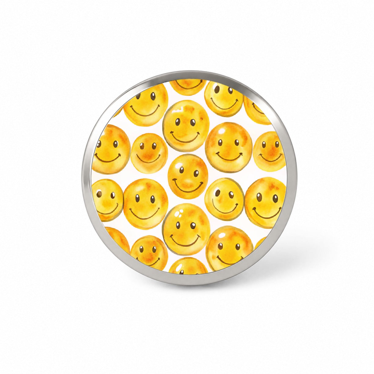 Yellow Smile Faces Watercolor Novelty Hat Backpack Lapel Pin