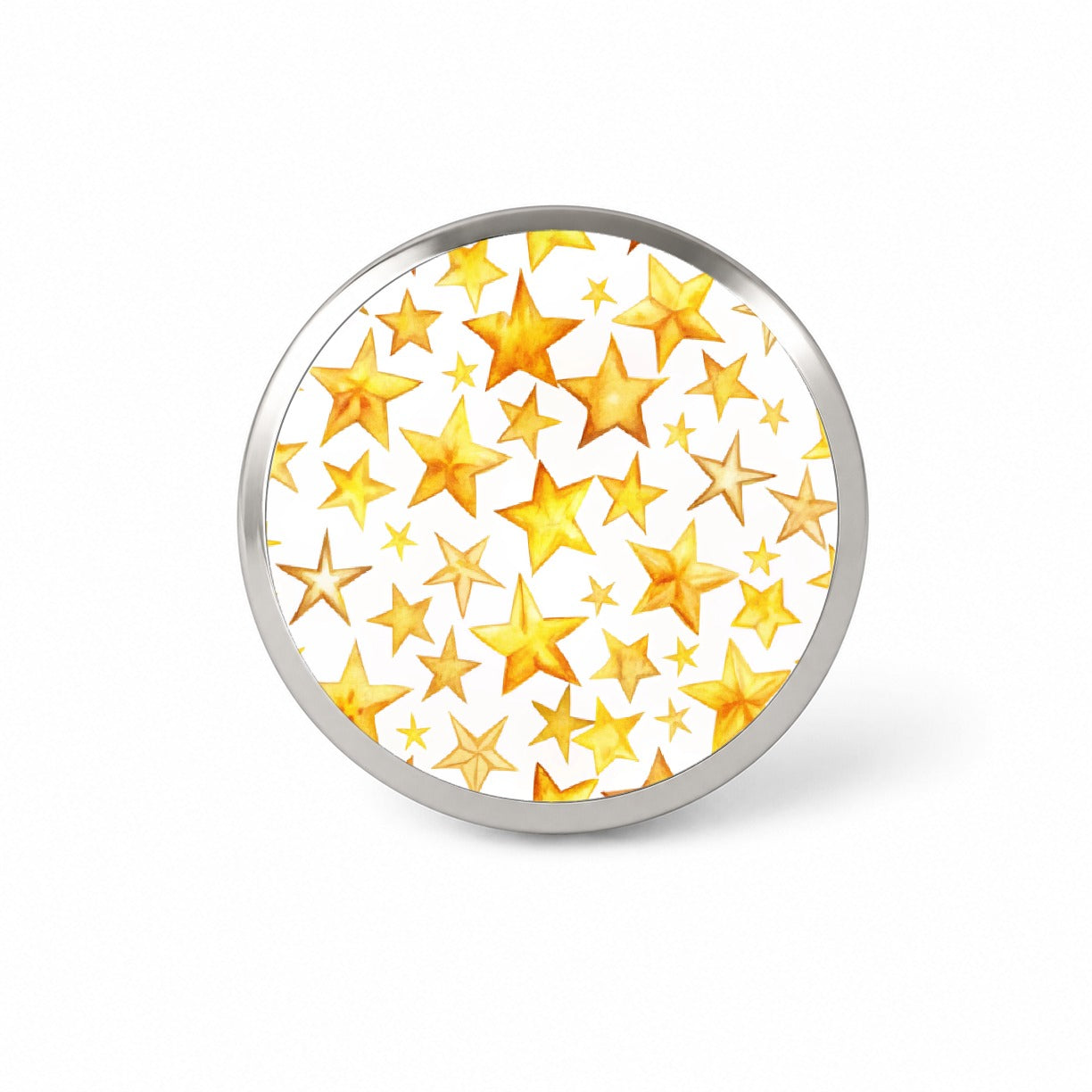 Yellow Stars Watercolor Novelty Hat Backpack Lapel Pin