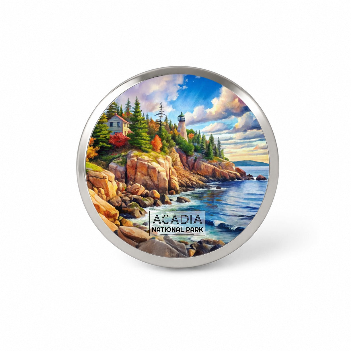 Acadia National Park Maine Watercolor Novelty Hat Backpack Lapel Pin