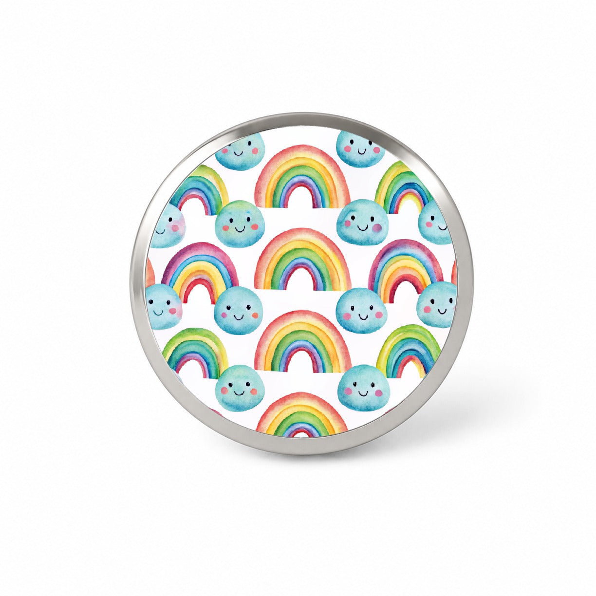 Adorable Smiling Rainbows Clouds Novelty Hat Backpack Lapel Pin