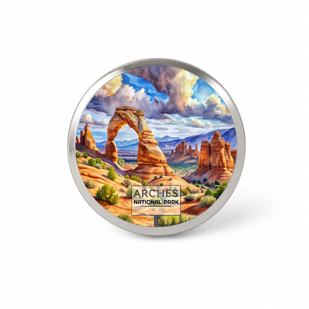 Arches National Park Utah Watercolor Novelty Hat Backpack Lapel Pin