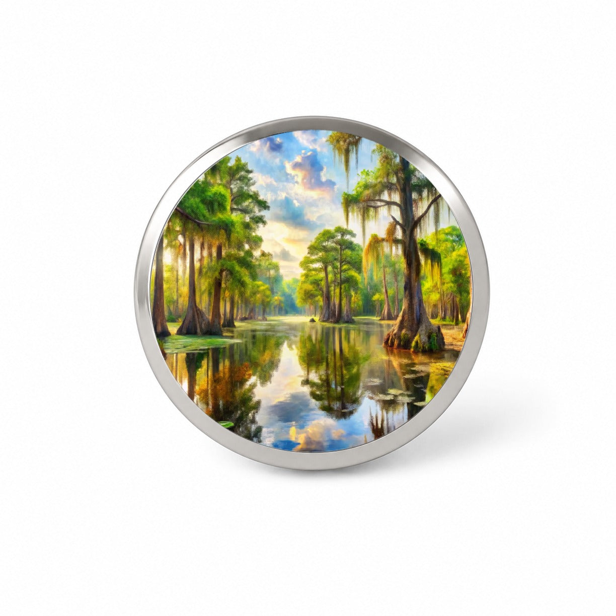 Beautiful Swamp Everglades Watercolor Novelty Hat Backpack Lapel Pin