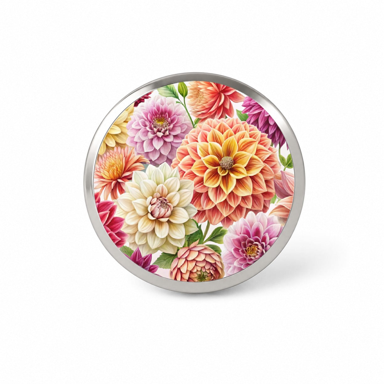 Dahlia Flowers Watercolor Novelty Hat Backpack Lapel Pin