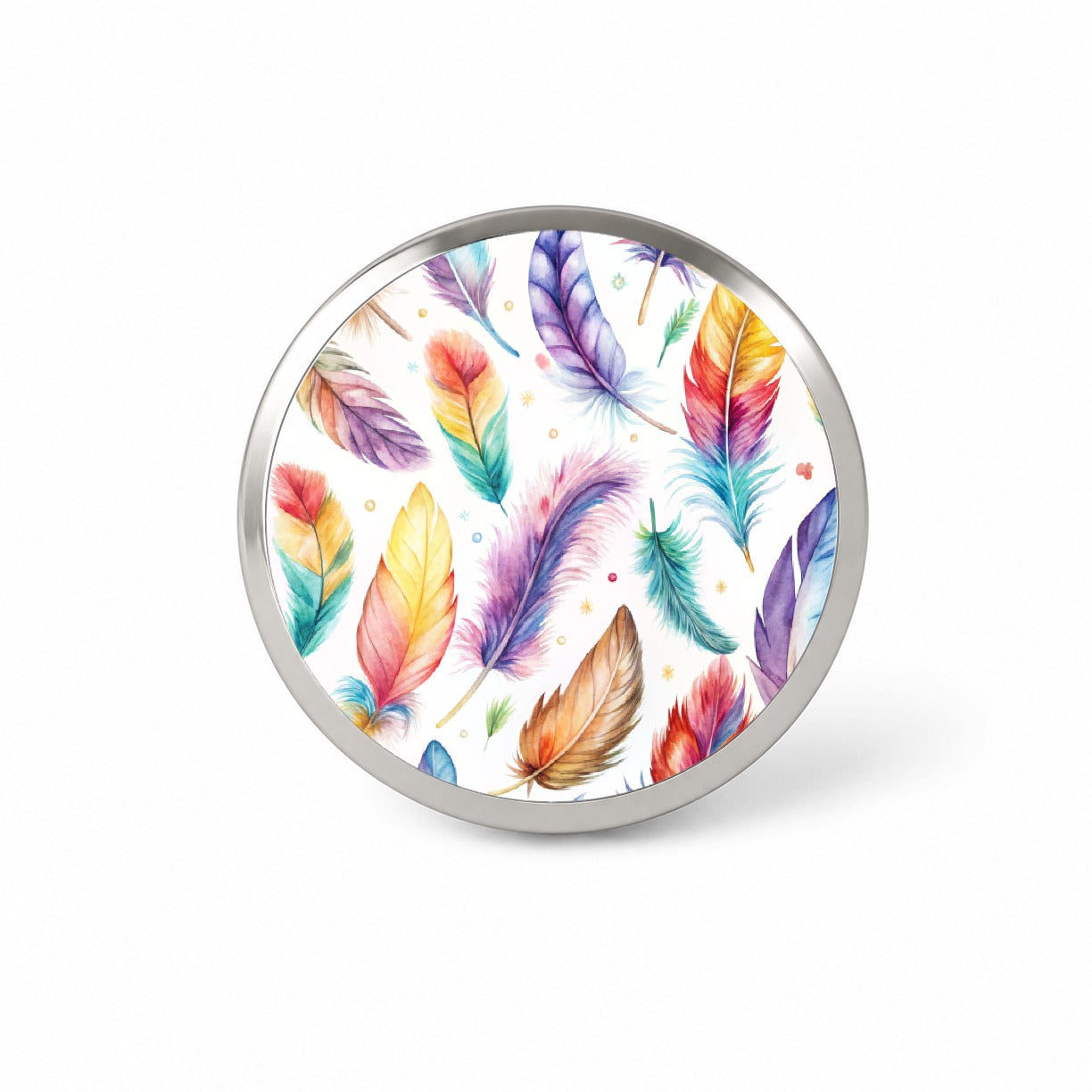 Feathers Watercolor Novelty Hat Backpack Lapel Pin