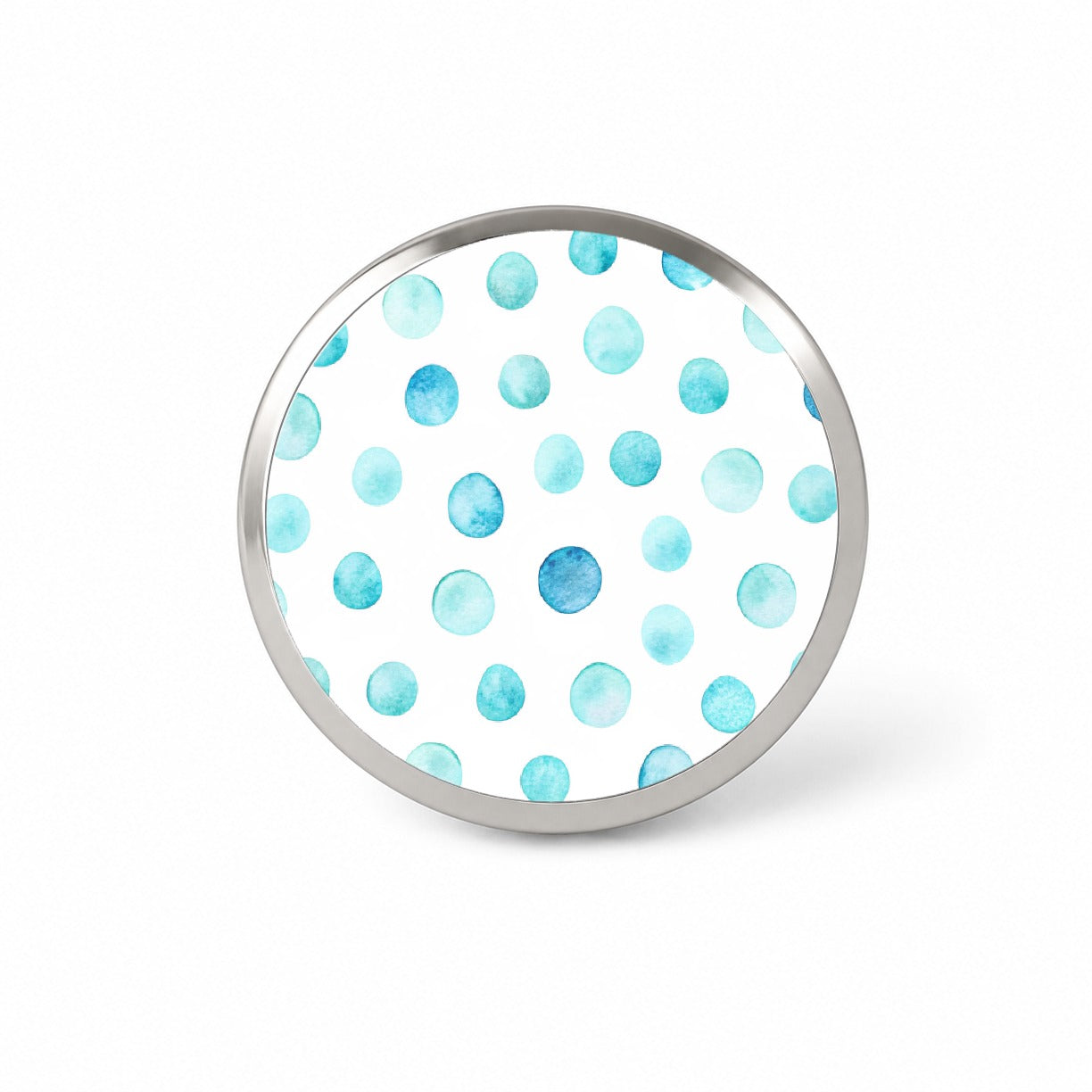 Light Blue Polka Dots White Novelty Hat Backpack Lapel Pin