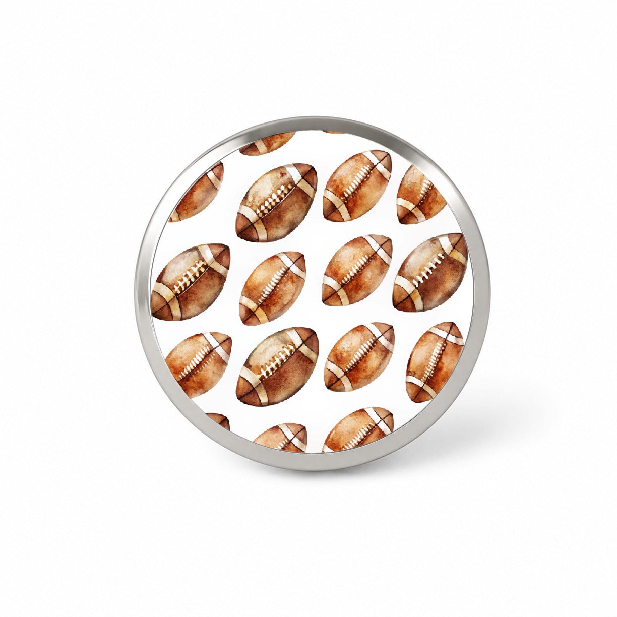 Lots Of Brown Footballs Novelty Hat Backpack Lapel Pin