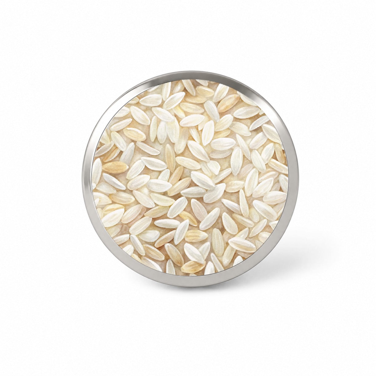Lots Of White Rice Novelty Hat Backpack Lapel Pin