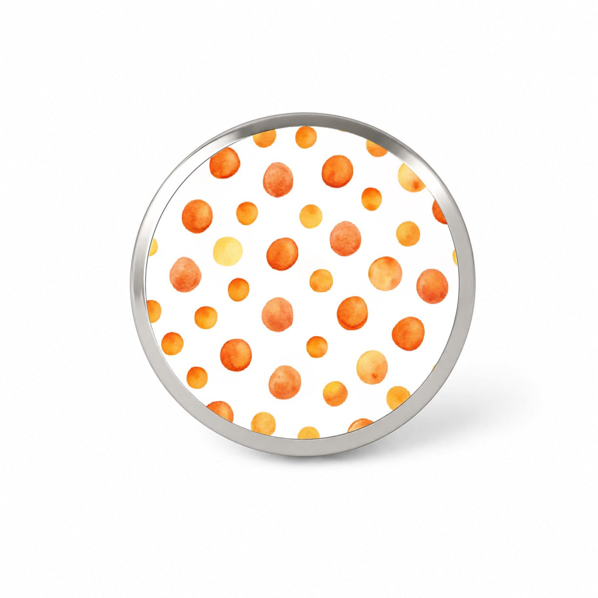 Orange Polka Dots Fun White Background Novelty Hat Backpack Lapel Pin