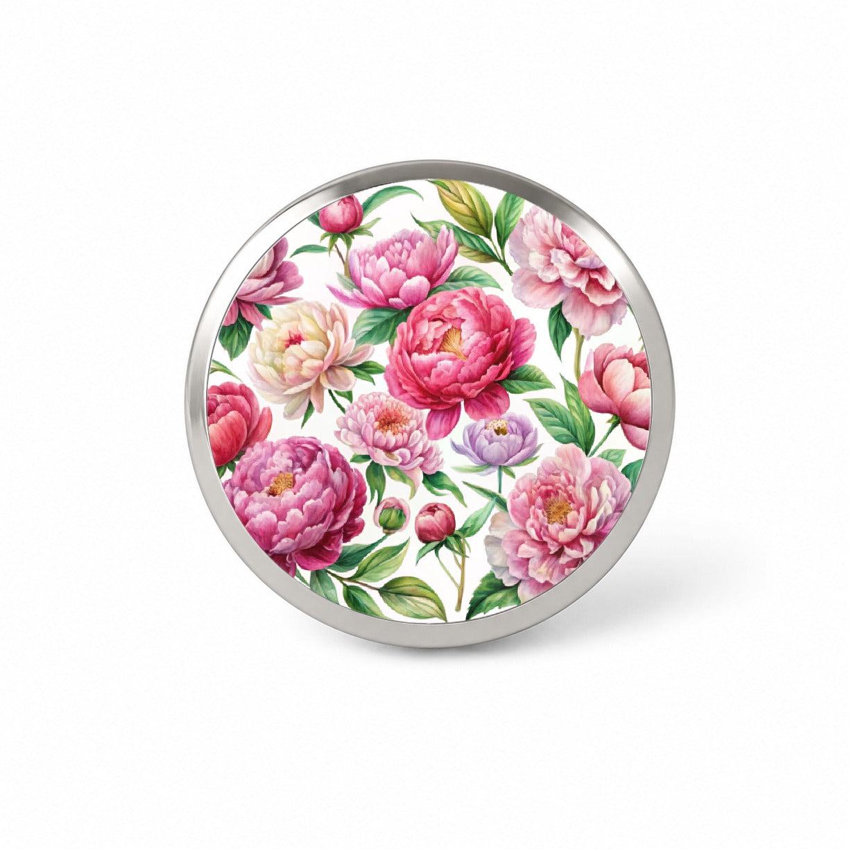 Peonies Pink Flowers Watercolor Novelty Hat Backpack Lapel Pin