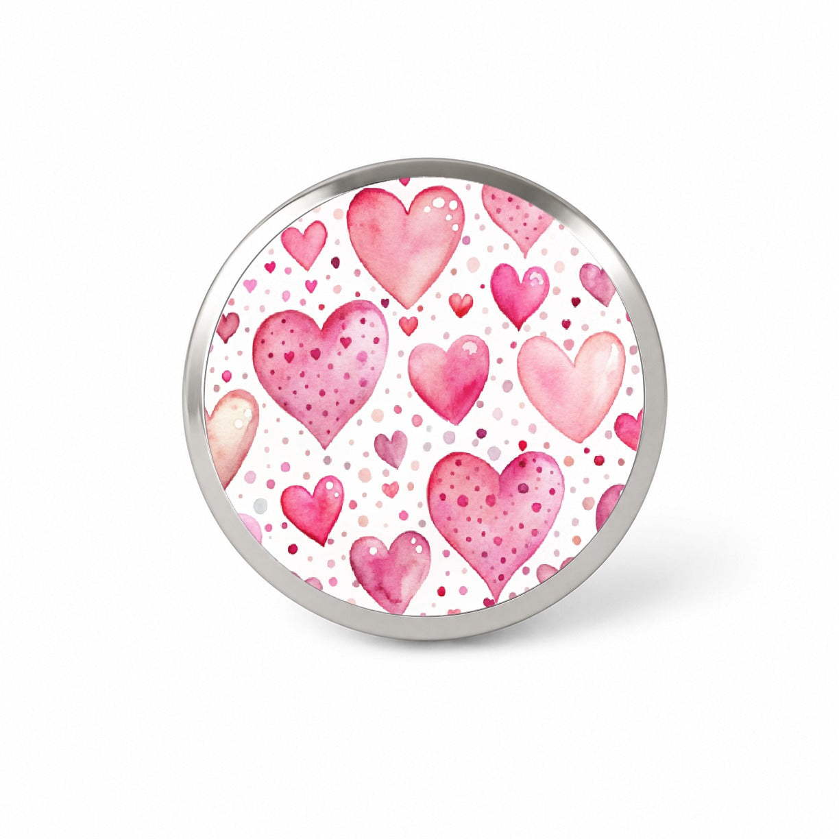 Pink Hearts Polka Dots Valentine's Love Anniversary Novelty Hat Backpack Lapel Pin