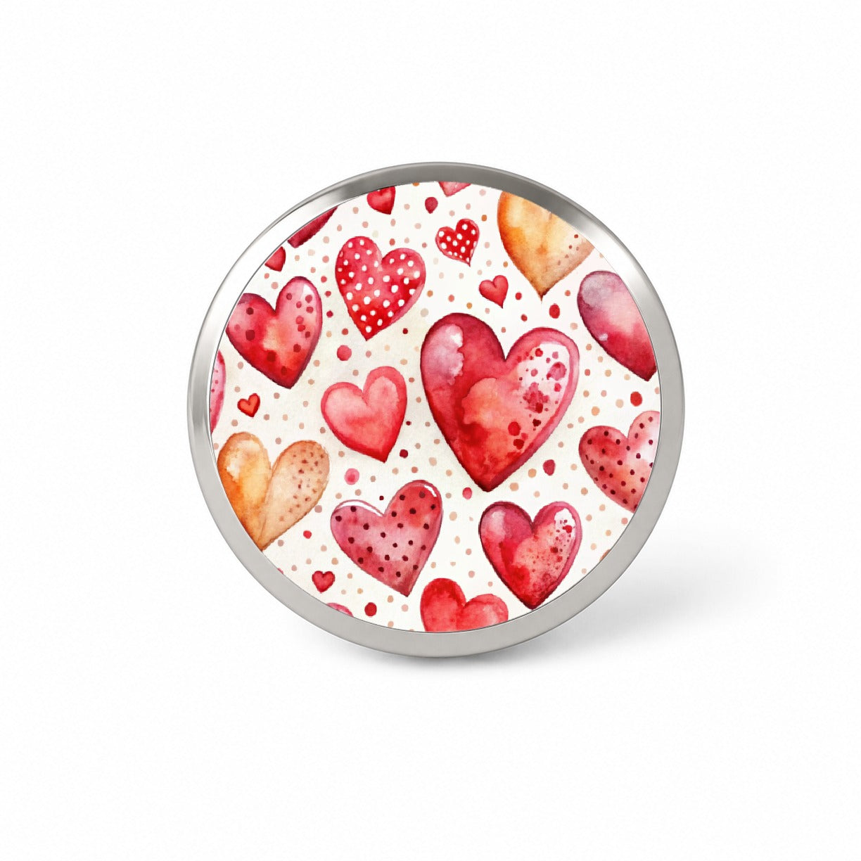 Red Hearts Polka Dots Love Valentine's Day Anniversary Novelty Hat Backpack Lapel Pin