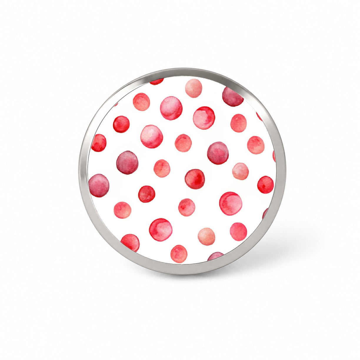 Red Polka Dots Fun White Background Novelty Hat Backpack Lapel Pin