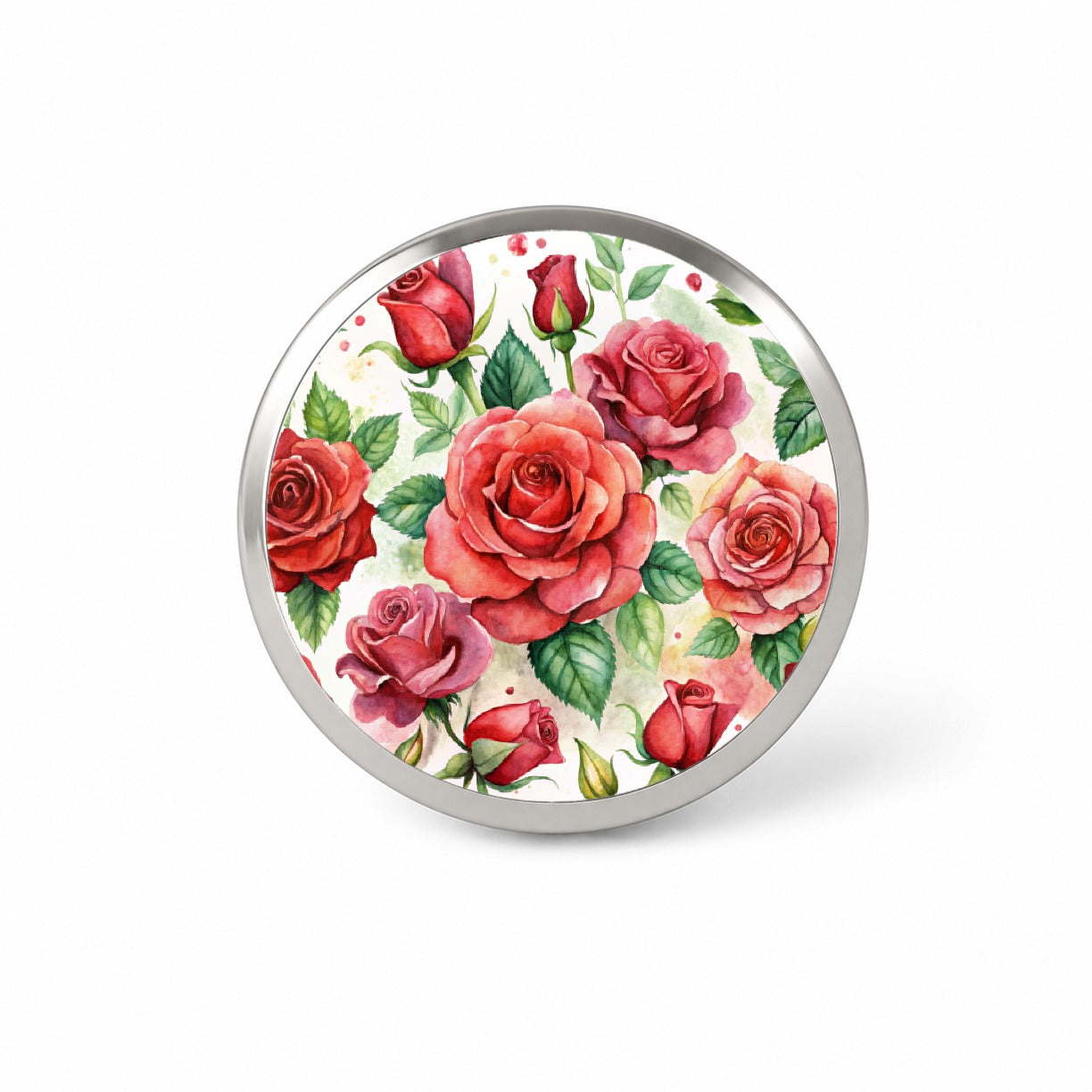 Red Roses Flowers Watercolor Novelty Hat Backpack Lapel Pin